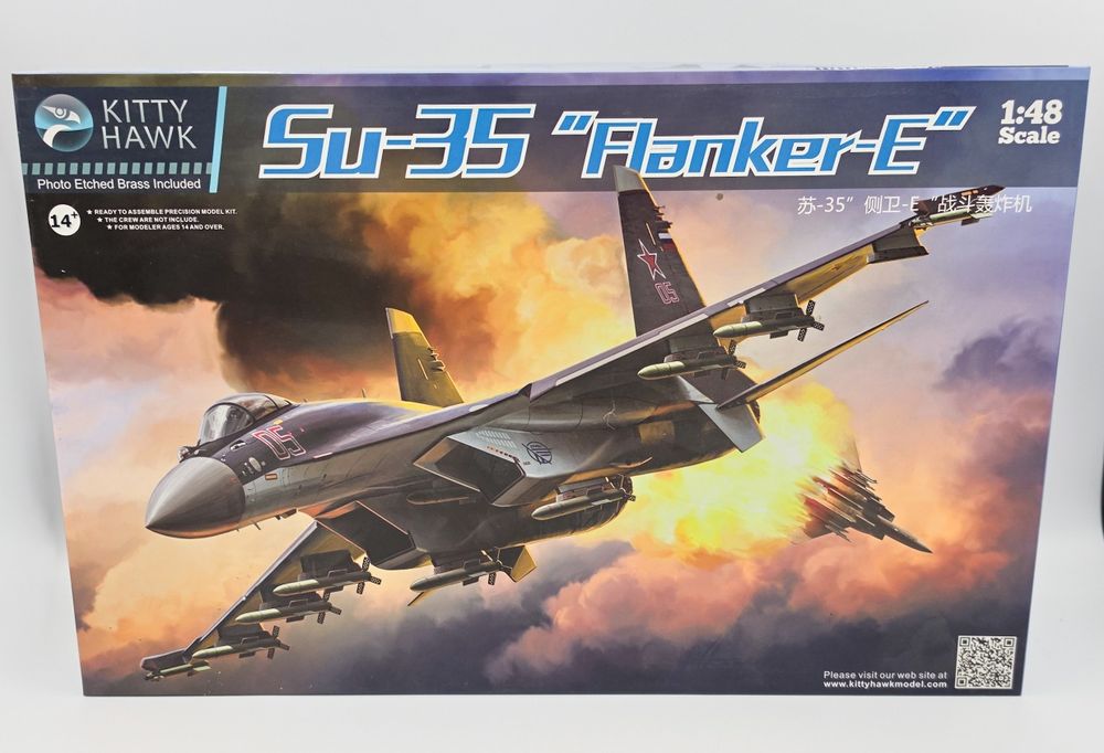 Kitty Hawk Su-35 Flanker-E 1:48 + Eduard + Orange Hobby – bogaty zestaw