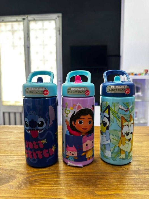Garrafas de Água Criança – Vários Modelos (Stitch, Gabby, Bluey)