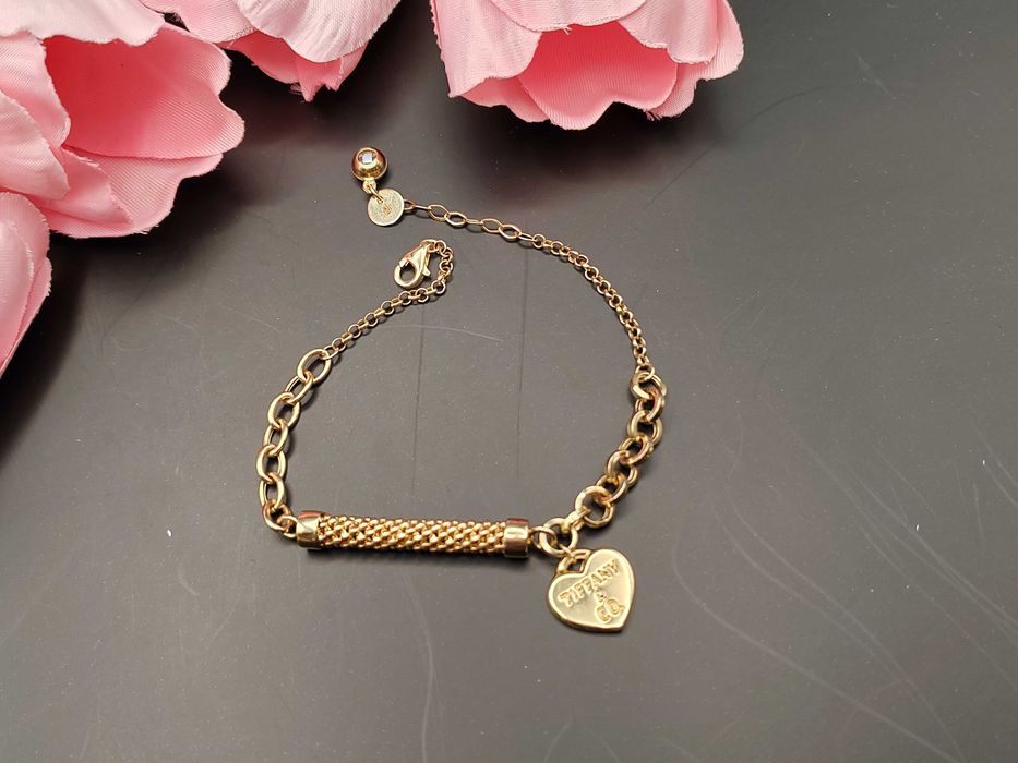 NOWA Złota Bransoletka Tiffany 17+3cm / Złoto 585