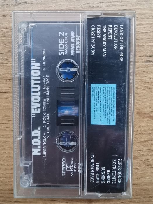 M.O.D. Devolution Kaseta Magnetofonowa Metal Mind RARYTAS UNIKAT błąd druku Evolution Mass 0104 Thrash Crossover
