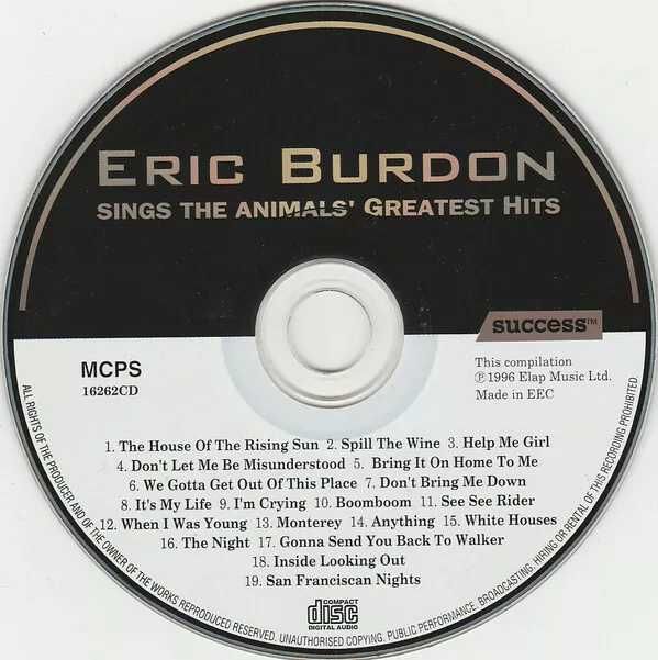 Eric Burdon Sings The Animals Greatest Hits - CD