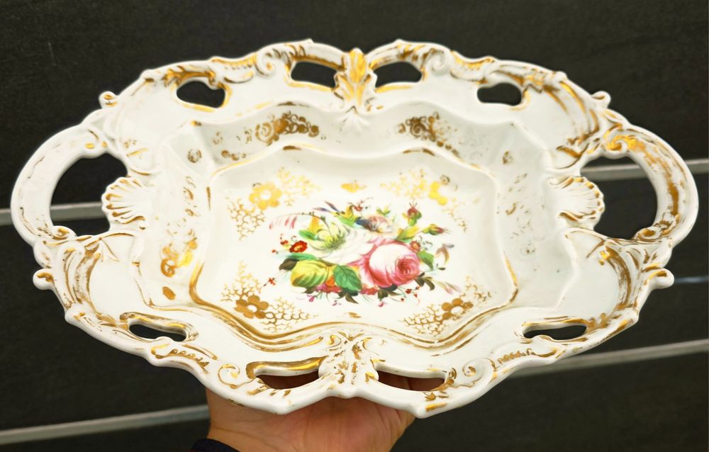 Duża, przedwojenna porcelanowa patera