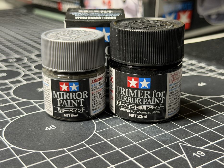 Farba Tamiya Mirror Paint + podkład chrom
