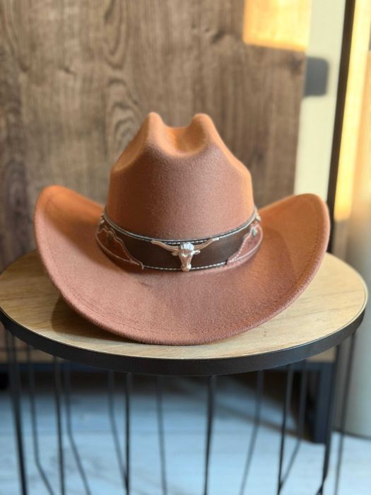 Kapelusz kowbojski brązowy jasny w stylu western country boho wild west