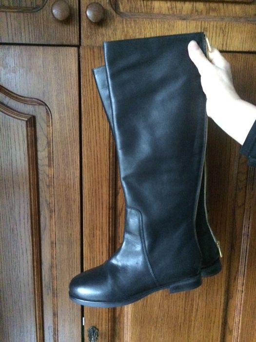 Skórzane czarne  damskie buty nr. 37