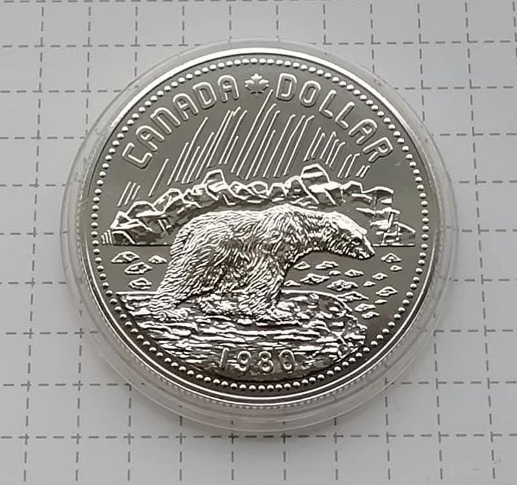 Канада 1 долар 1980р.СРІБЛО. 100 років арктичним територіям