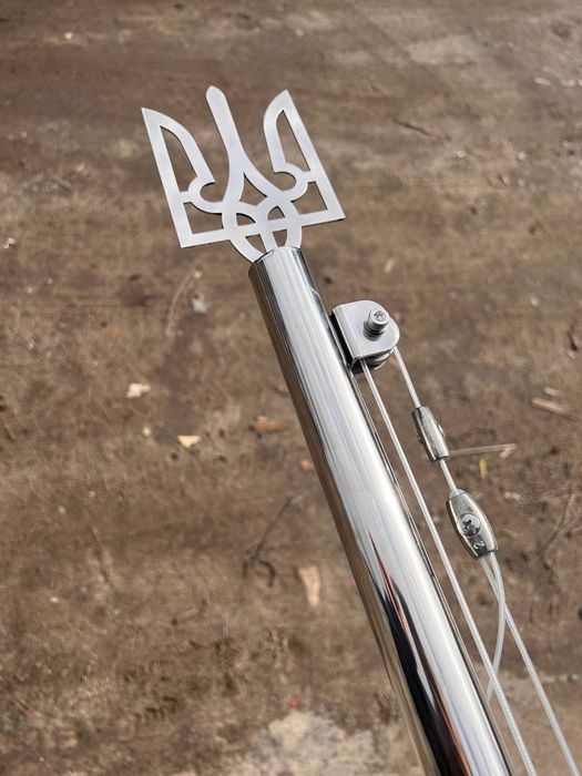 Флагшток нержавійка від 3 до 4 метрів з роликами та без