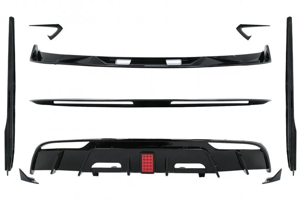 Conjunto Tesla Model 3 Spoiler, Aileron, Laminas e Difusor