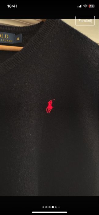 Sweter wełniany Ralph Lauren damski męski unisex granatowy