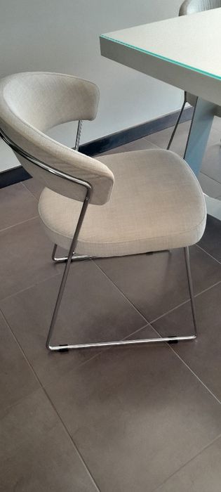 Cadeiras 6 Antarte cromado e forroadas em tecido 6 alta gama