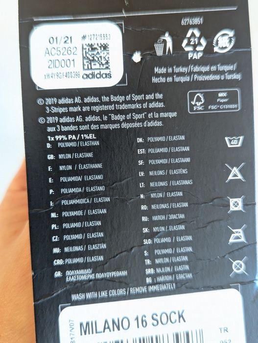 Piłkarskie skarpety Adidas Aeroready 43-45