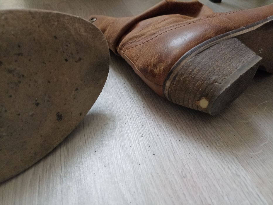 Steve Madden buty kowbojskie skórzane brązowe