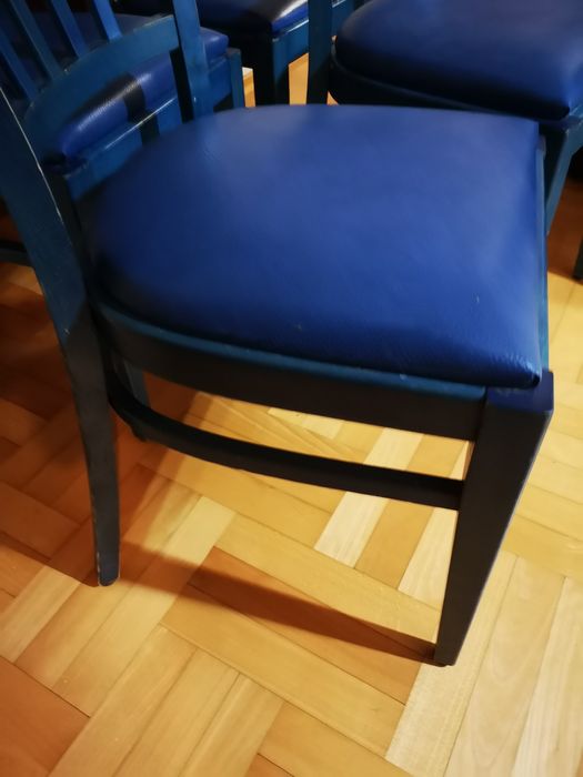 4 krzesła drewniane turkusowe