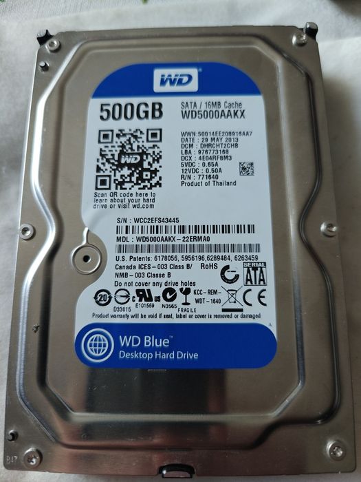 Dydk twardy WD 500 GB.