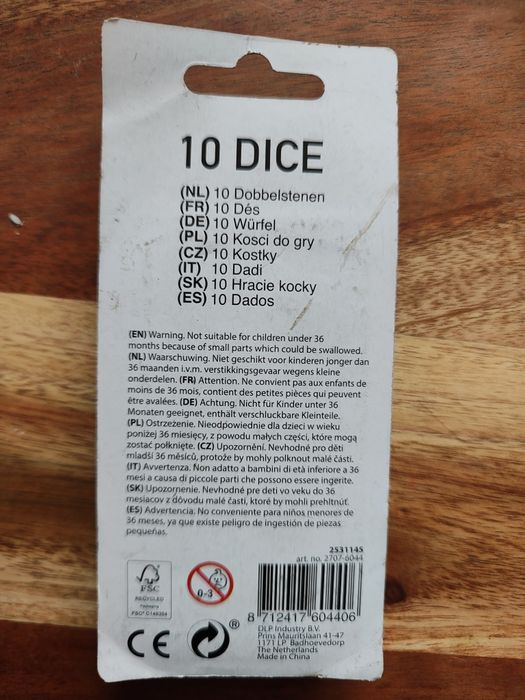 kostki do gry 10 sztuk