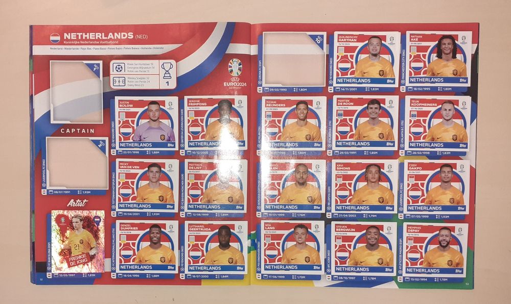 Caderneta Topps Uefa Euro 2024 Quase Completa 82% Cromos Colados (593/728) Muito Bom Estado
