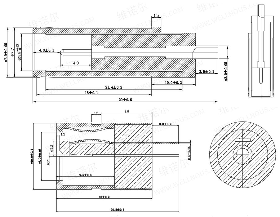 Роз'єми 7909 7,9х5,5мм для зарядних станцій Bluetti, Jackery, Anker...