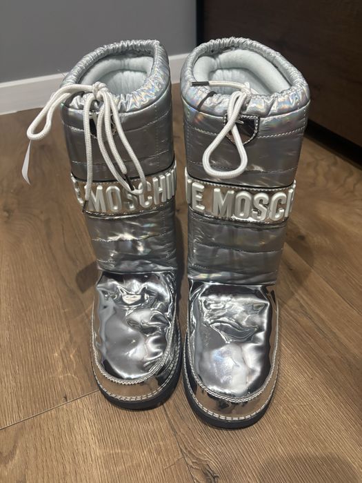 Moon Boot x Love Moschino, Śniegowce, Holograficzne, Serce r.37/38