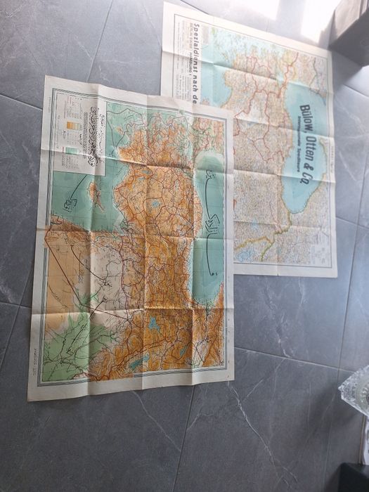 Dwie stare mapy Turcja Międzynarodowa Spedycja