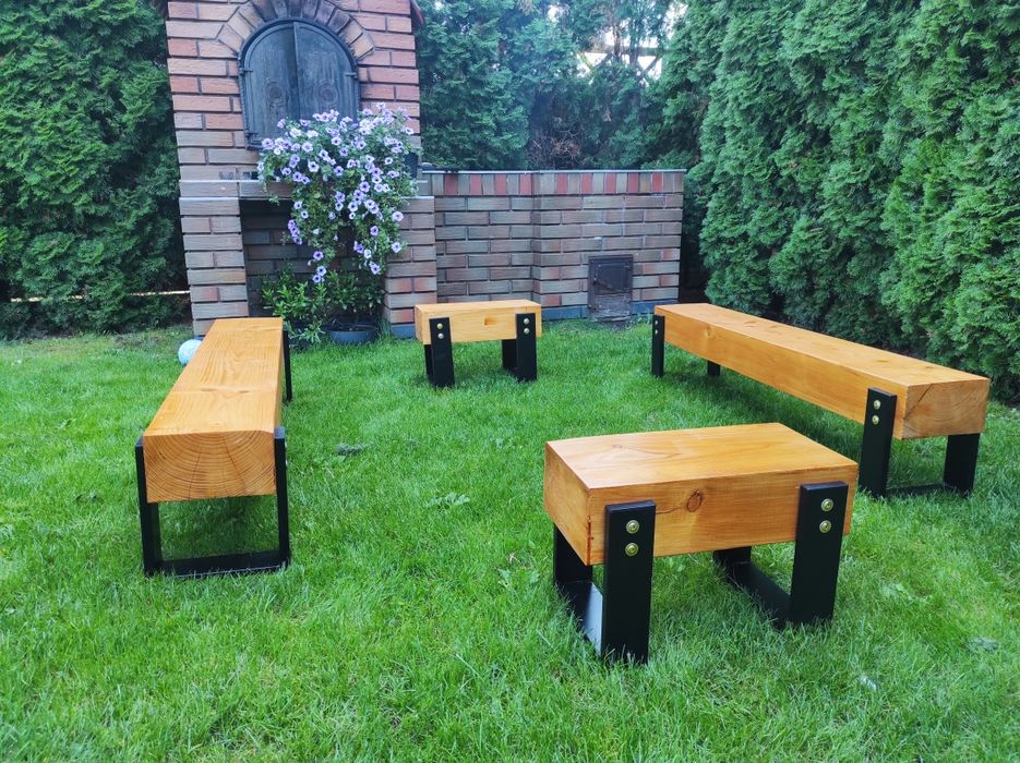 Ławki ogrodowe ławki do ogniska z bali