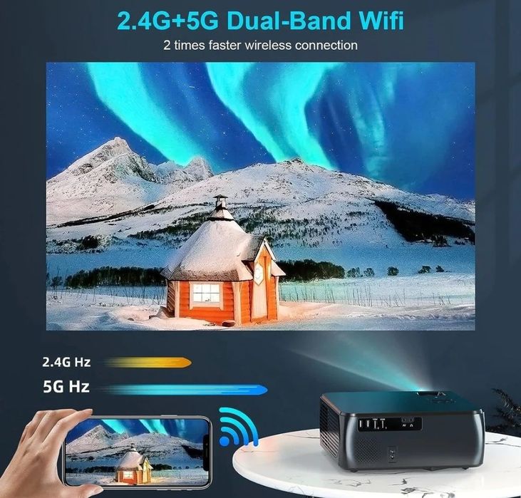 Projetor led 9500 lumens + WiFi + Bluetooth + Office + NATIVA 1080P/4K