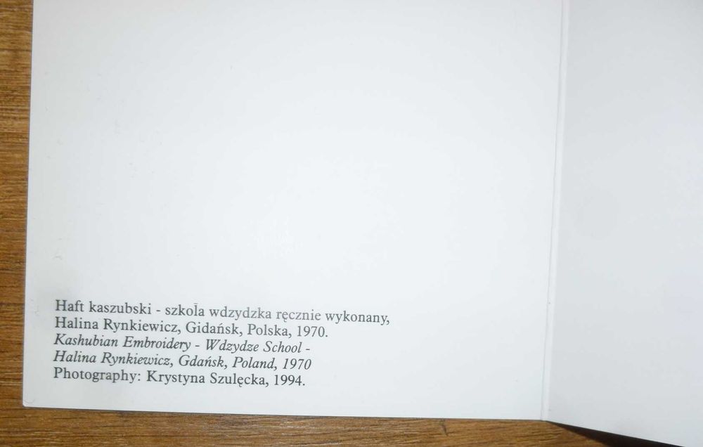 Kartka, karnet, haft kaszubski