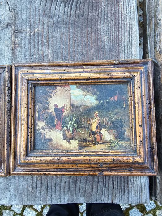 Obrazki stare malowane pedzlem