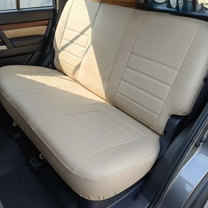 Авточохли MITSUBISHI PAJERO (2006+) 7місць Екошкіра Бежеві EMC-ELEGANT