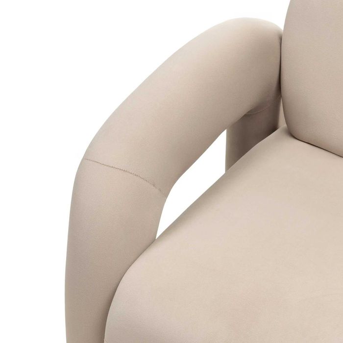 ZZ2302 - Vico, Fotel wypoczynkowy, jasnobeżowy, welurowy