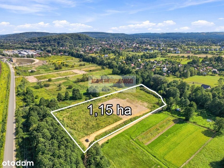 działka przemysłowa 1,15 ha PnB hali 2100 m2 Mpzp
