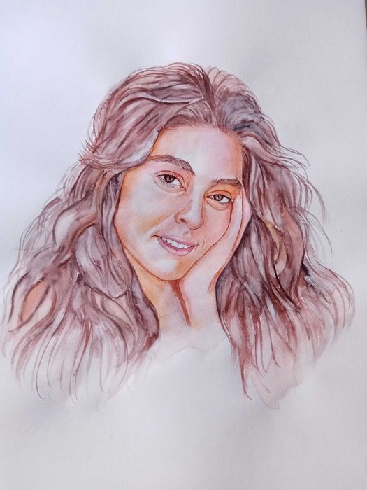 Desenhos e pinturas de retratos artísticos através de uma fotografia