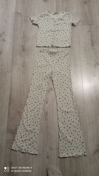 Komplet H&M 134/140 + koszulka różowa