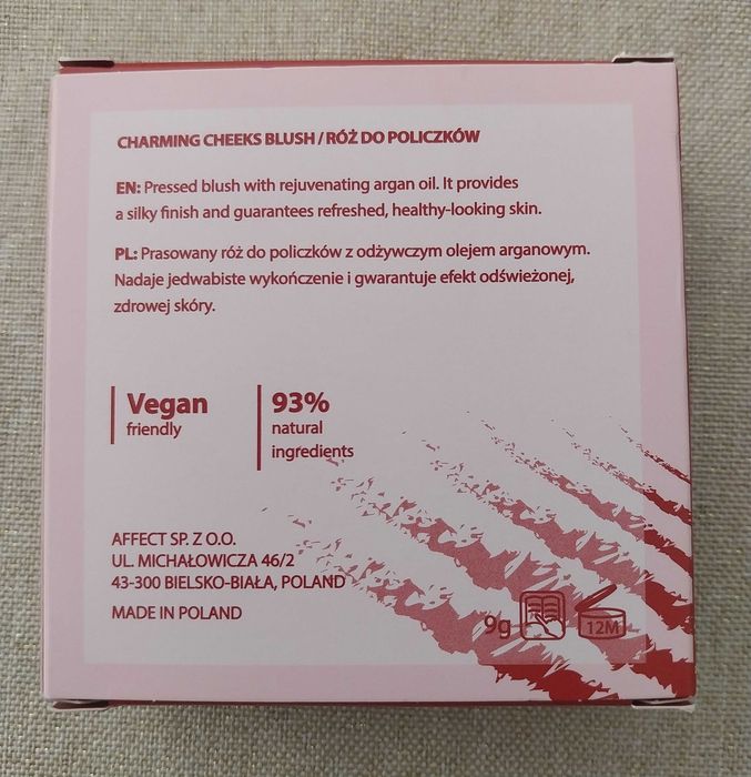 Affect CHARMING CHEEKS BLUSH   Róż prasowany R-0120 Always On Rouge 9g