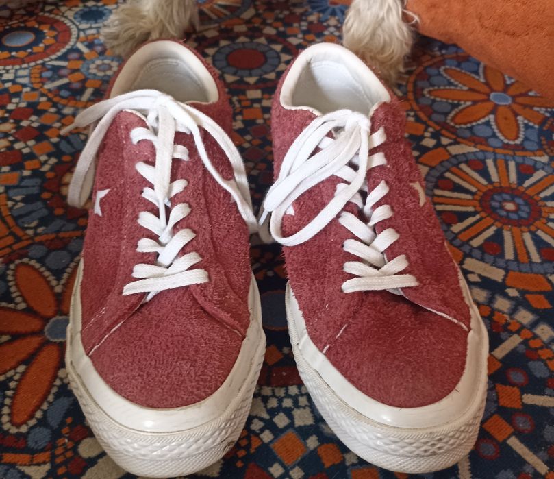 Bordowe Converse one star