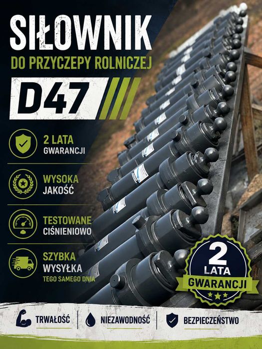 Siłownik do przyczepy D47 - 2 LATA PISEMNEJ GWARANCJI !! Od ręki !!
