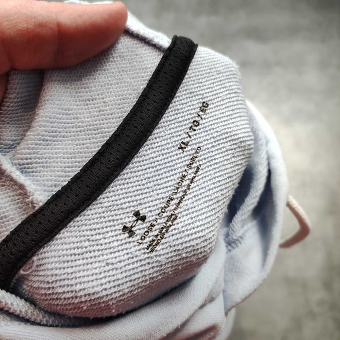 MĘSKA Bluza z Kapturem PREMIUM Błękitna Duże Logo Under Armour Active