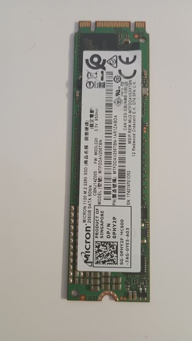 Dysk SSD M2 Micron 256 GB