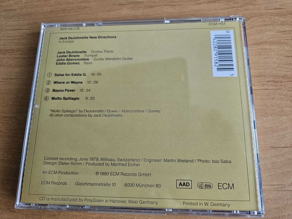 JACK DEJOHNETTE New Directions In Europe CD 1986 ECM NM Rzadkość na CD