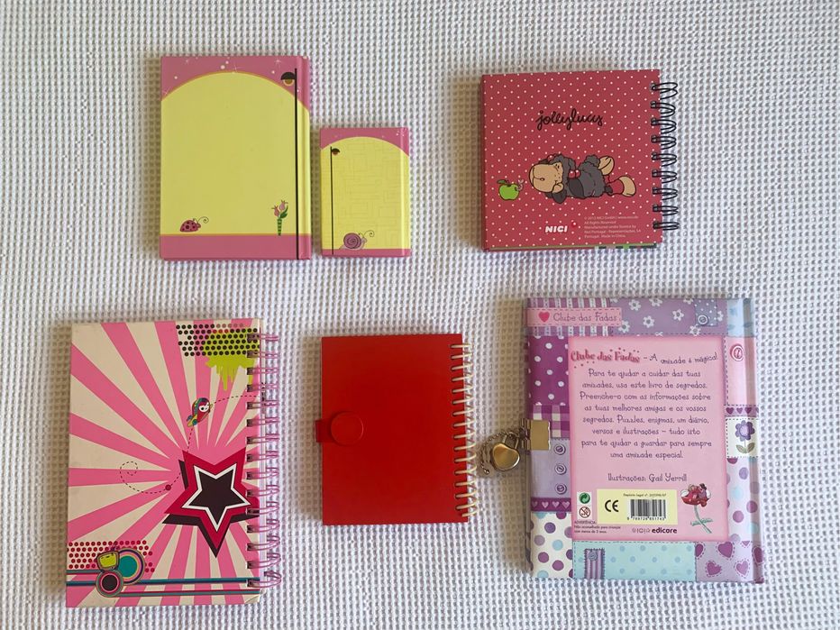 Blocos/agendas/diários infantis diversos