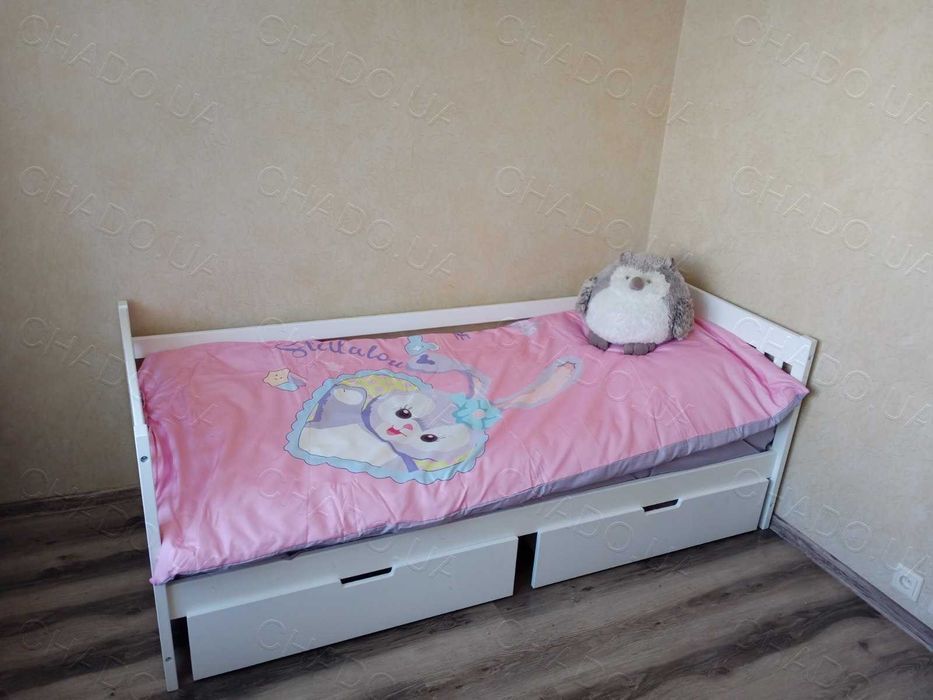 Дитяче ліжко з бортиком 80x190 біле, ліжечко дитяче, ліжко підліткове