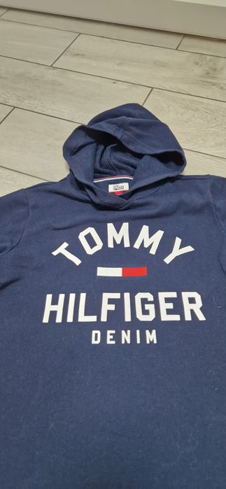 Tommy Hilfiger sukienka  dresowa z kapturem logo kieszenie