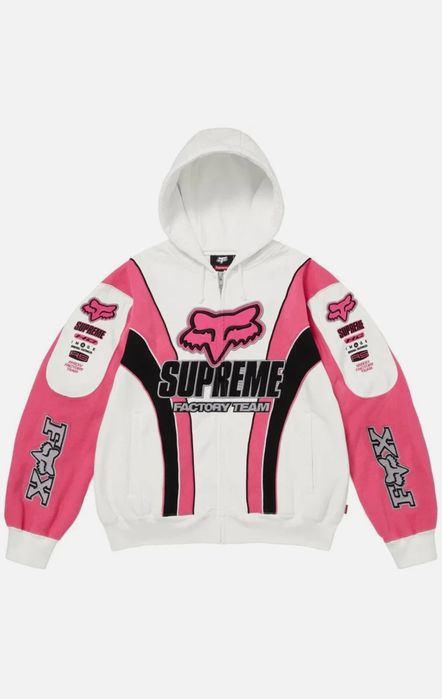 Supreme Fox Racing Zip Up Hooded Sweatshirt