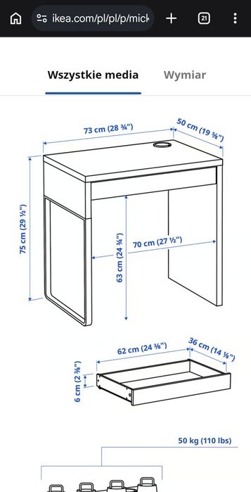 Biurko Micke ikea