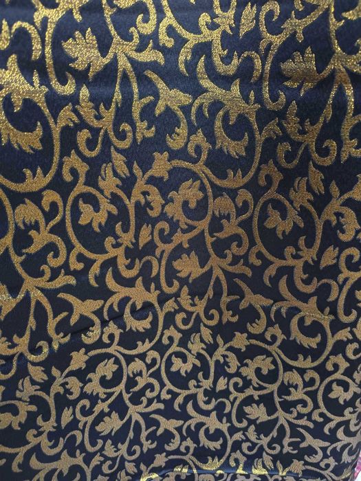 zasłony z metra CZARNY /stare ZŁOTO , szer 150 cm DWUSTRONNA