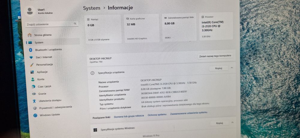 Firmowy zestaw komputerowy DELLIntel i3 Windows11 monitor Samsung