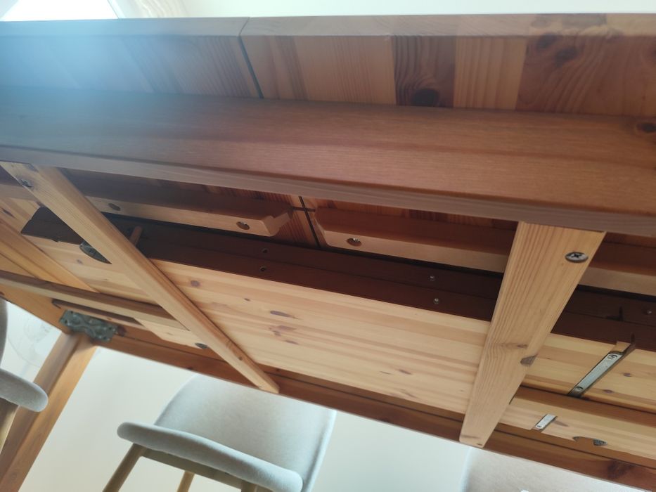 Mesa extensível em pinho  maciço 220x105x74