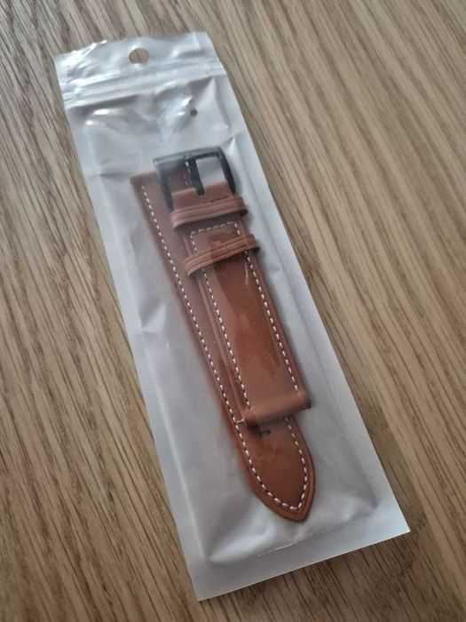 Skórzany pasek brązowy 20mm AMAZFIT GTS ZEPP E NEO GTR
