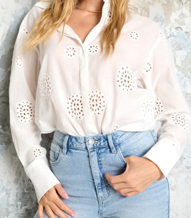 Nowa Koszula modna azurowa biała rozmiar M