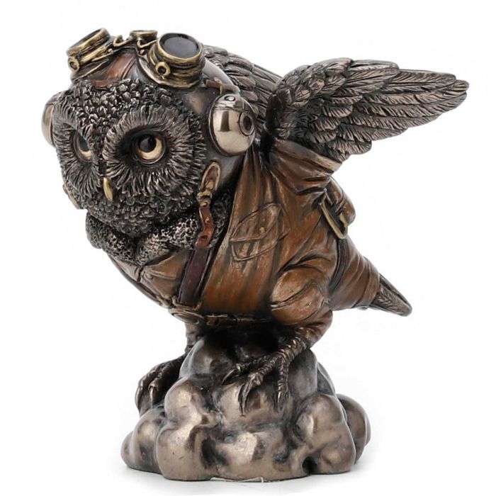 Figurka sowa lotniczna kolekcja steampunk Veronese WU77781A4