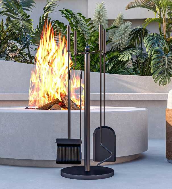 Stojak - Zestaw Kominkowy Outsunny